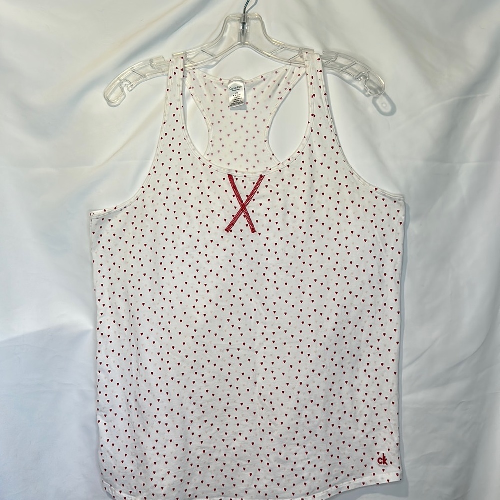 Calvin Klein Flocked Hearts 2pc Sleepwear Pajama Set Size M